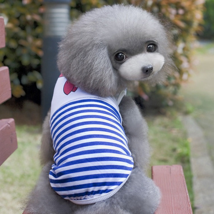 Striped Print Costume for Small Teddy Poodle Pomeranian