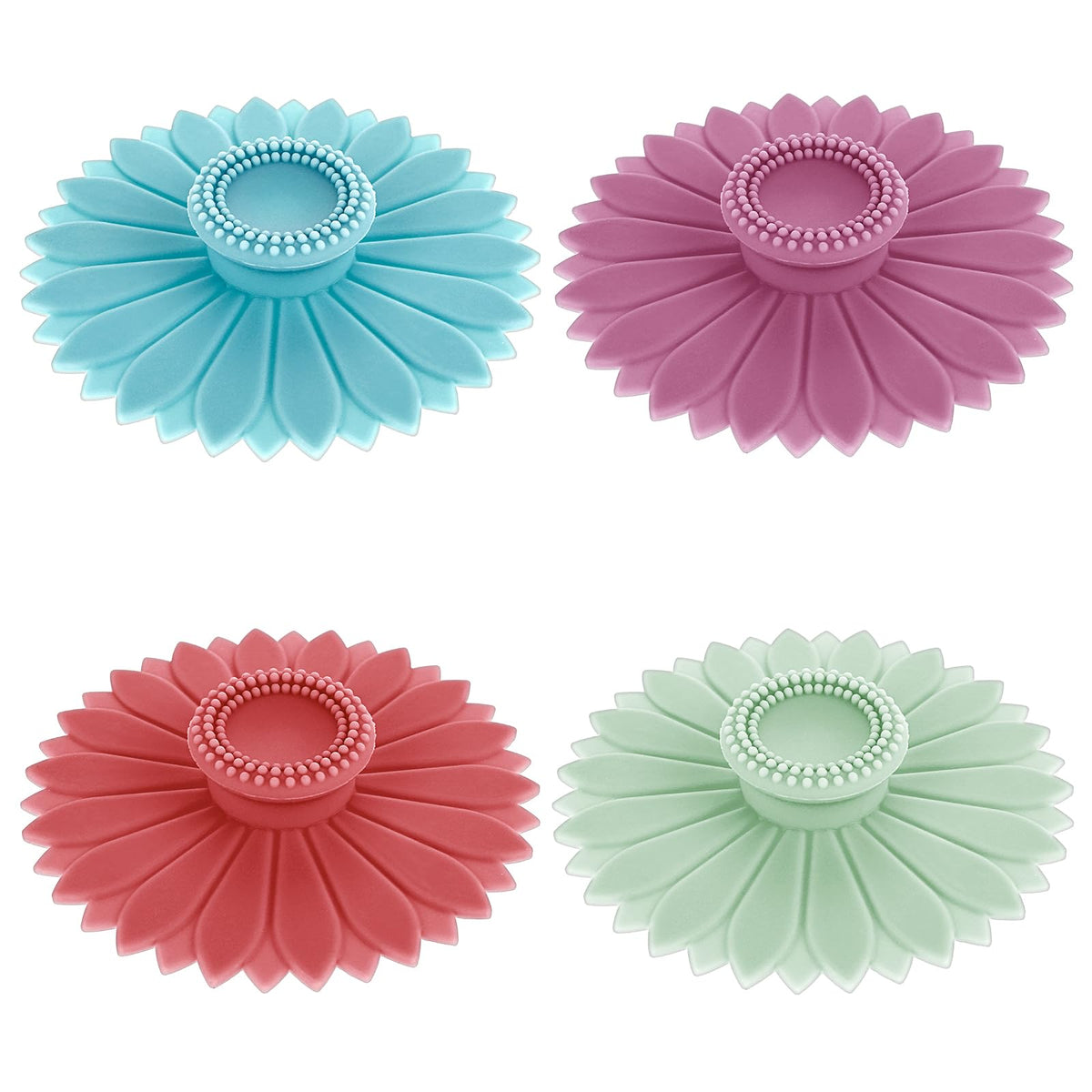 Gjinxi 4Pcs Silicone Cup Covers Sunflower Cup Covers Multicolored Mugs Lids Anti-Dust Tumbler Covering Airtight Cap Universal Glass Tool Lid Cups Flexible Mug Covers for Tea Pots Coffee