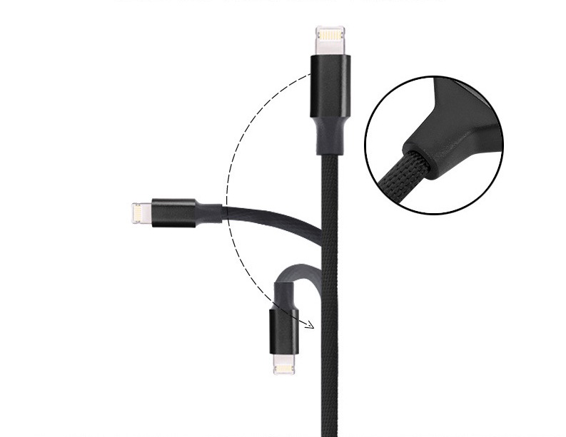 90-Degree USB Charging Cable for Apple & Android