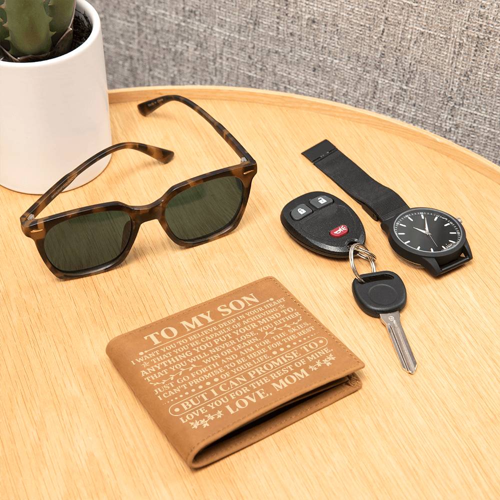 To My Son Promise (Yellow) – Leather Wallet