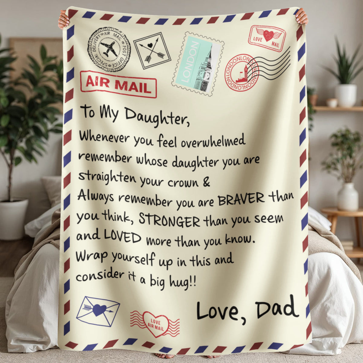 To My Daughter Braver (From Dad) – Sherpa Fleece Blanket