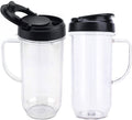 2 Pack Magic Bullet Blender Cups Tall 22oz Cup with Flip Top To-Go Lid Replacement Part Cup Mug with Handle Compatible with 250w MB1001 Magic Bullet Mugs & Cups Blender Milk Juicer Mixer Accessories