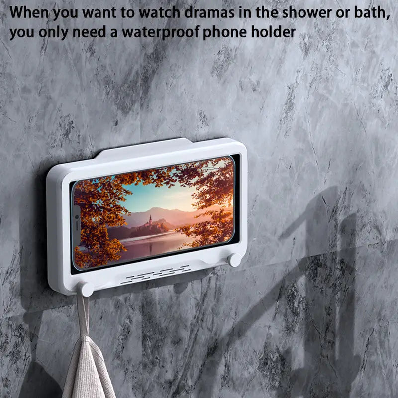 Waterproof Shower Phone Holder with Anti-Fog Touch Screen